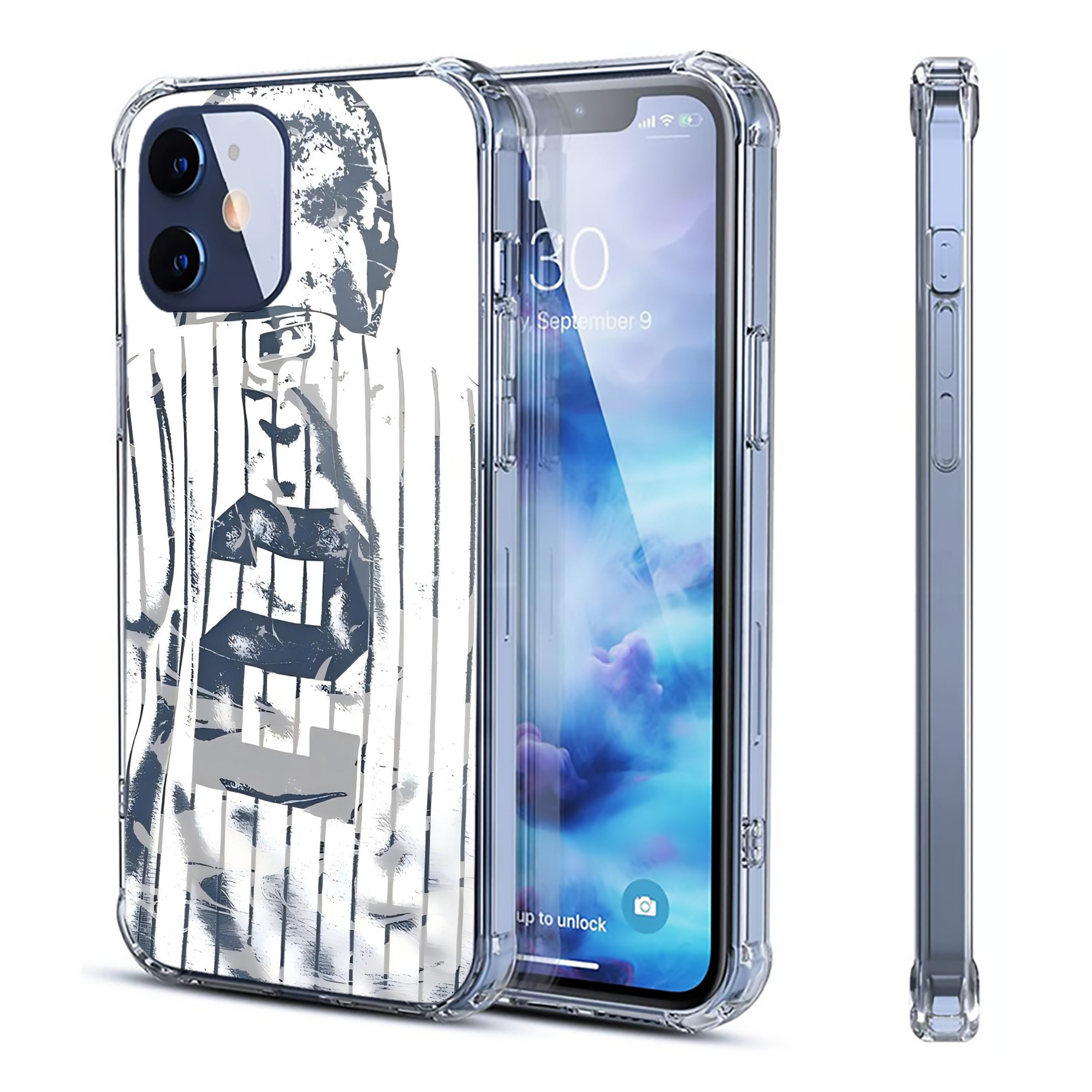Derek Jeter 30 Clear IPhone 12 Case – Soft TPU With UV Print – Enhanced Drop Protection, Precise Fit, Anti-Fingerprint, Customizable Design, Scratch-Resistant, Yellow-Resistant